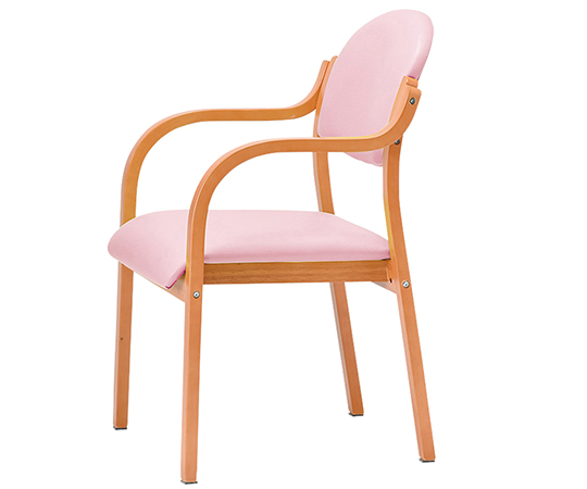 8-7787-23 木製椅子(ビニールレザー張りタイプ) 丸背 ピンク MW-320(V14)PI アイコ 印刷
