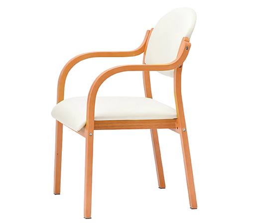 8-7787-24 木製椅子(ビニールレザー張りタイプ) 丸背 アイボリー MW-320(V14)IV アイコ 印刷