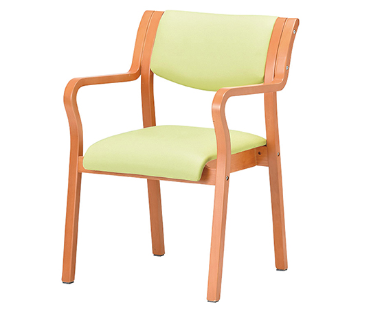 8-7787-26 木製椅子(ビニールレザー張りタイプ) 角背 ライトグリーン MW-310(V14)LGN アイコ