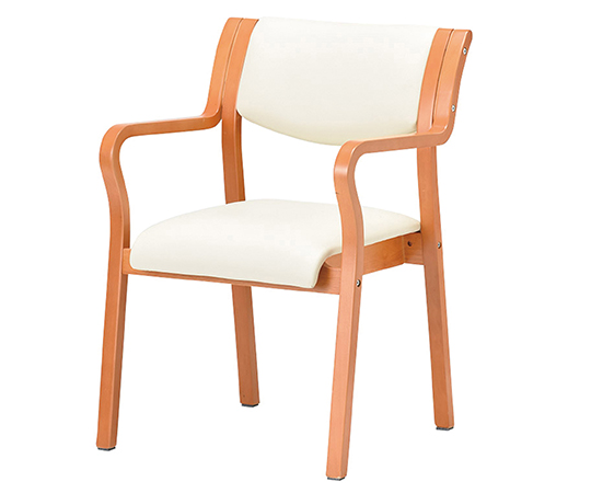 8-7787-28 木製椅子(ビニールレザー張りタイプ) 角背 アイボリー MW-310(V14)IV アイコ 印刷