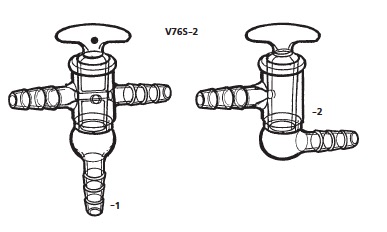 アダプター 三方真空コック付 V76S-2型