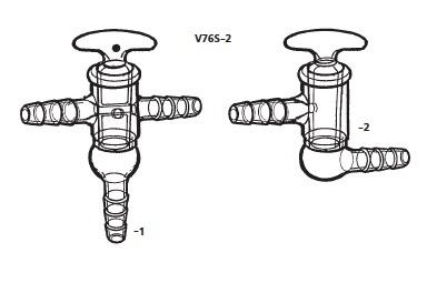 アダプター 二方真空コック付 V76S-2型