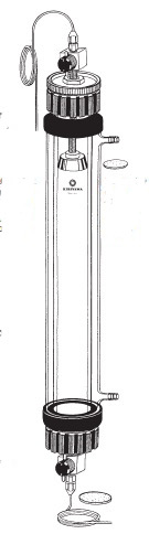 カラム ヘッドスペース調整機能付 二方コック付 ジャケット付 ILC-CSW22型 φ22×1450mm