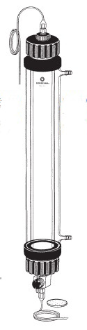 カラム 上部チューブ 下部二方コック付 ジャケット付 耐圧2.75MPa以内 ILC-AW11型 φ11×300mm