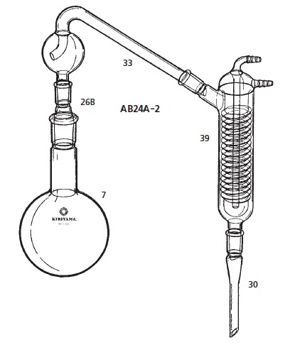 キュルダール蒸留装置 AB24A-2型 500mL