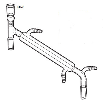 ト字管付リービッヒ C40-2型 200mm 15/25 19/38 19/38