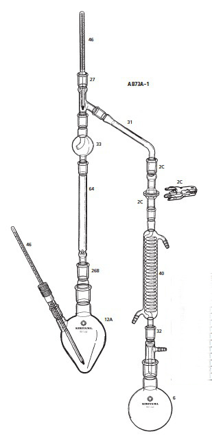 玉充てん分留管装置 AB73A-1型 500mL 15/25 29/42