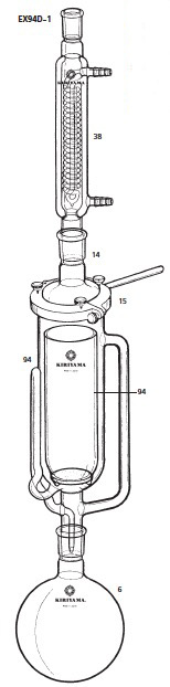 大型ソクスレー抽出器 EX94D-1型 1L φ75mm 29/42