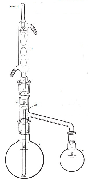 朝比奈氏式液体抽出器 EX94C-1型 500mL 19/38 29/42