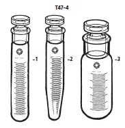 沈殿管 ガラス平栓 目盛付 T47-4型 10mL 14/10