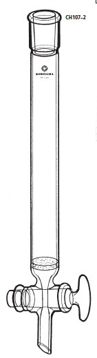 透明共通摺合せ クロマトカラム ガラスコック付 グラスフィルター付 CH107-2型 φ21×300mm 19/38