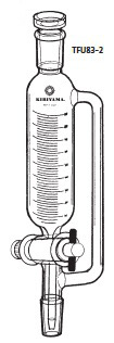 透明共通摺合せ 等圧滴下ロート フッ素樹脂コック付 目盛付 TFU83-2型 100mL 19/38 19/38