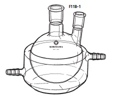 F11B-1-1 二口マントルフラスコ 300mL 29/42 15/25 桐山製作所(KIRIYAMA)