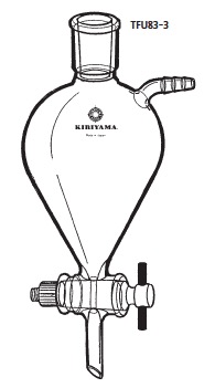 溶媒受分液ロート フッ素樹脂コック付 TFU83-3型 1L 29/42