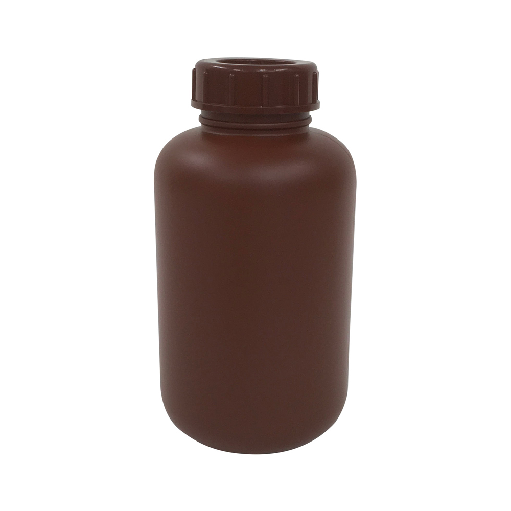 101-5850602 PE広口瓶 茶 1L コクゴ(KOKUGO) 印刷