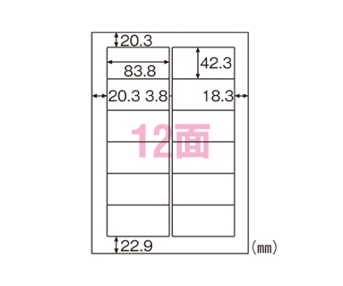 61-9352-84 エコノミーラベル A4 83.8×42.3mm ELM007(100枚) ヒサゴ 印刷