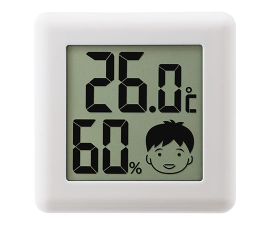 62-8553-19 デジタル温湿度計 ピッコラ ホワイト O-282WT ドリテック(DRETEC)