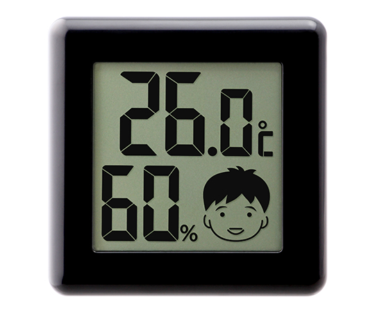 【受注停止】62-8553-20 デジタル温湿度計 ピッコラ ブラック O-282BK ドリテック(DRETEC) 印刷