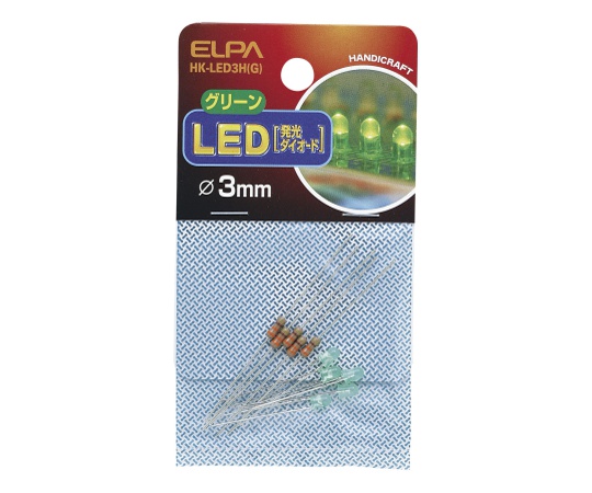 62-8566-34 LED 3mm 緑 HK-LED3H(G) ELPA 印刷