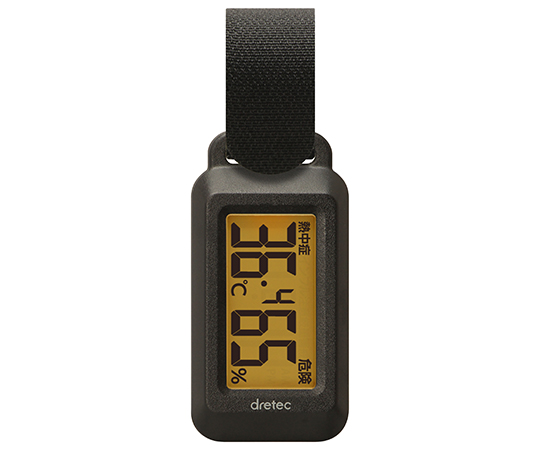 【受注停止】63-5532-12 ポータブル温湿度計「ブライン」 ブラック O-291BK ドリテック(DRETEC)