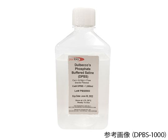 89-7415-58 緩衝液(細胞培養グレード)(Zen Bio) DuLbecco's Phosphate Buffered Salt Solution(DPBS) DPBS-1000 Zen Bio 印刷