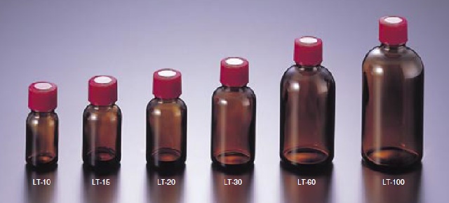 0608-09 細口規格瓶 褐色 LT-20(100本) マルエム