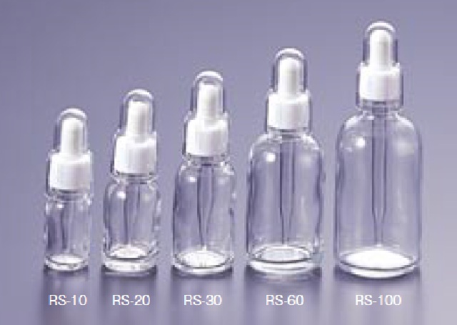 0817-0231 丸型スポイド瓶 透明 シリコンゴム仕様 RS-60(12本) マルエム 印刷