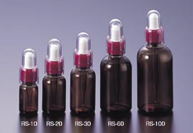 0817-2331 丸型スポイド瓶 褐色 シリコンゴム仕様 RS-10(24本) マルエム 印刷
