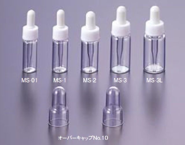 0813-02 ミニスポイド瓶 透明 天然ゴム仕様 MS-1(50本) マルエム 印刷