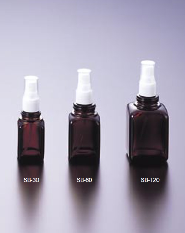 0815-17 角型スプレー瓶 褐色 SB-100(12本) マルエム 印刷